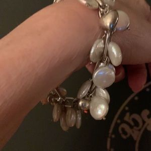 Silver 925 Hearts and Genuine Pearls Stamped